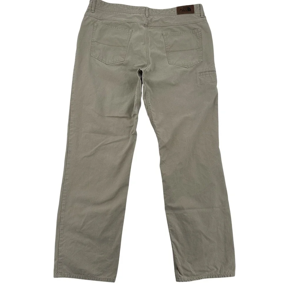 The North Face Long Khaki Tan Cotton Nylon Straight Leg Utility Pants Mens 40